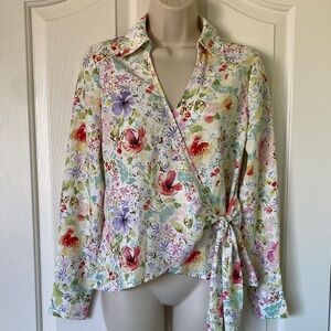 Rachel Zoe Floral Wrap Blouse - Multicolor